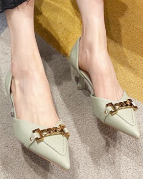 Pointed buff shoes fine-root high-heeled shoes for women