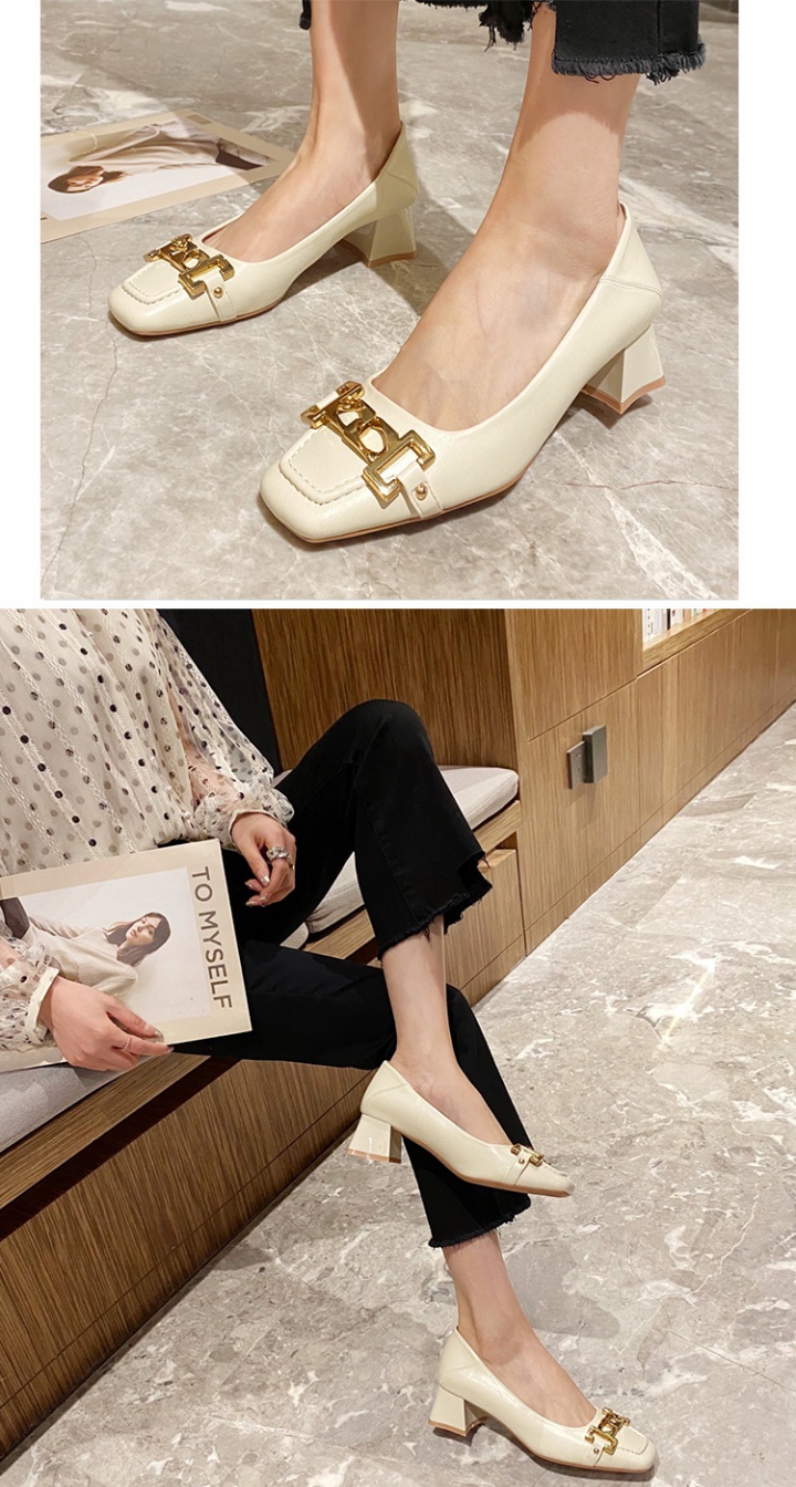 Spring high-heeled shoes square head shoes for women