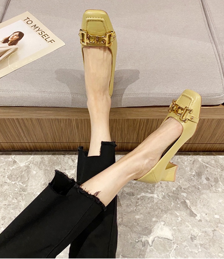 Spring high-heeled shoes square head shoes for women