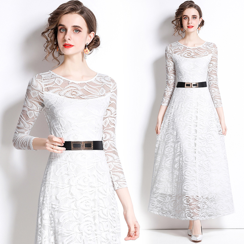 Lace autumn embroidery dress