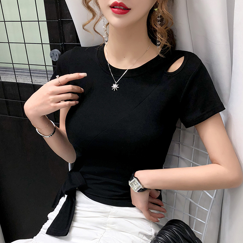 Bandage tops short sleeve T-shirt for women