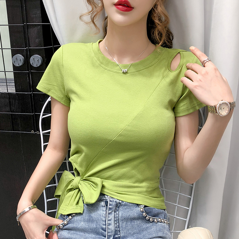 Bandage tops short sleeve T-shirt for women