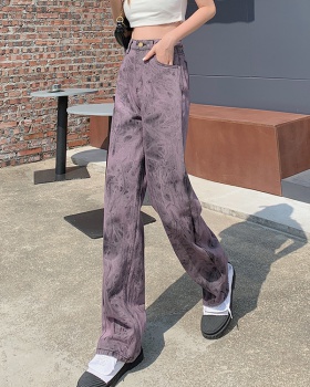 Loose straight large yard pants tie dye spring and summer jeans
