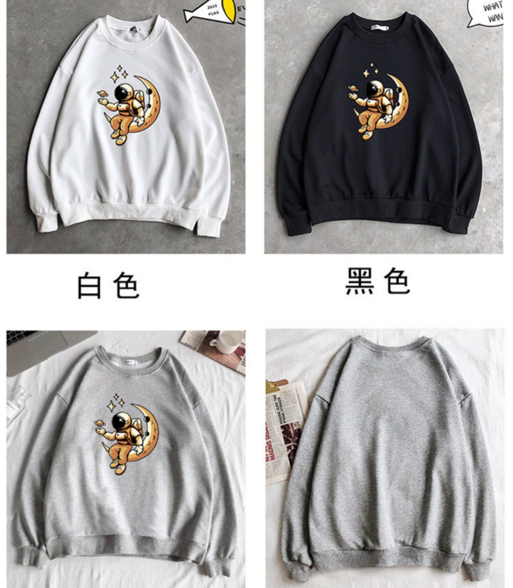 Couples fashion round neck youth hoodie for men