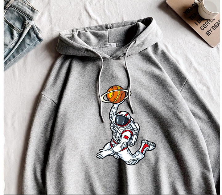 Youth printing round neck couples Korean style hoodie