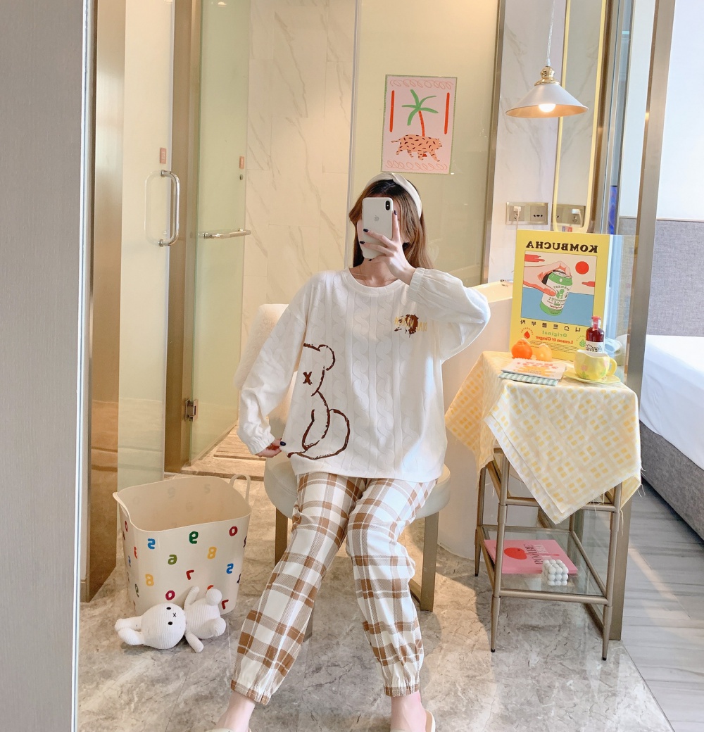 Homewear knitted sweet wears outside pajamas for women