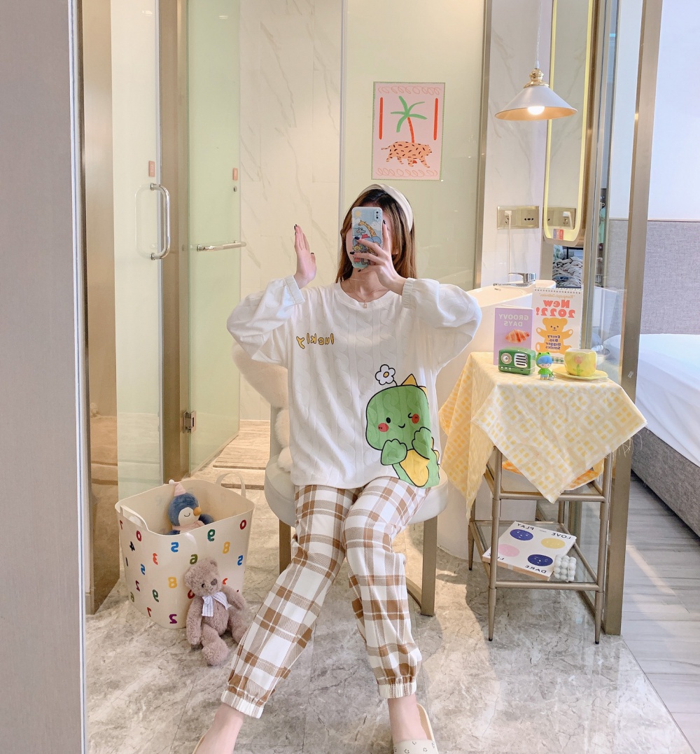 Homewear knitted sweet wears outside pajamas for women