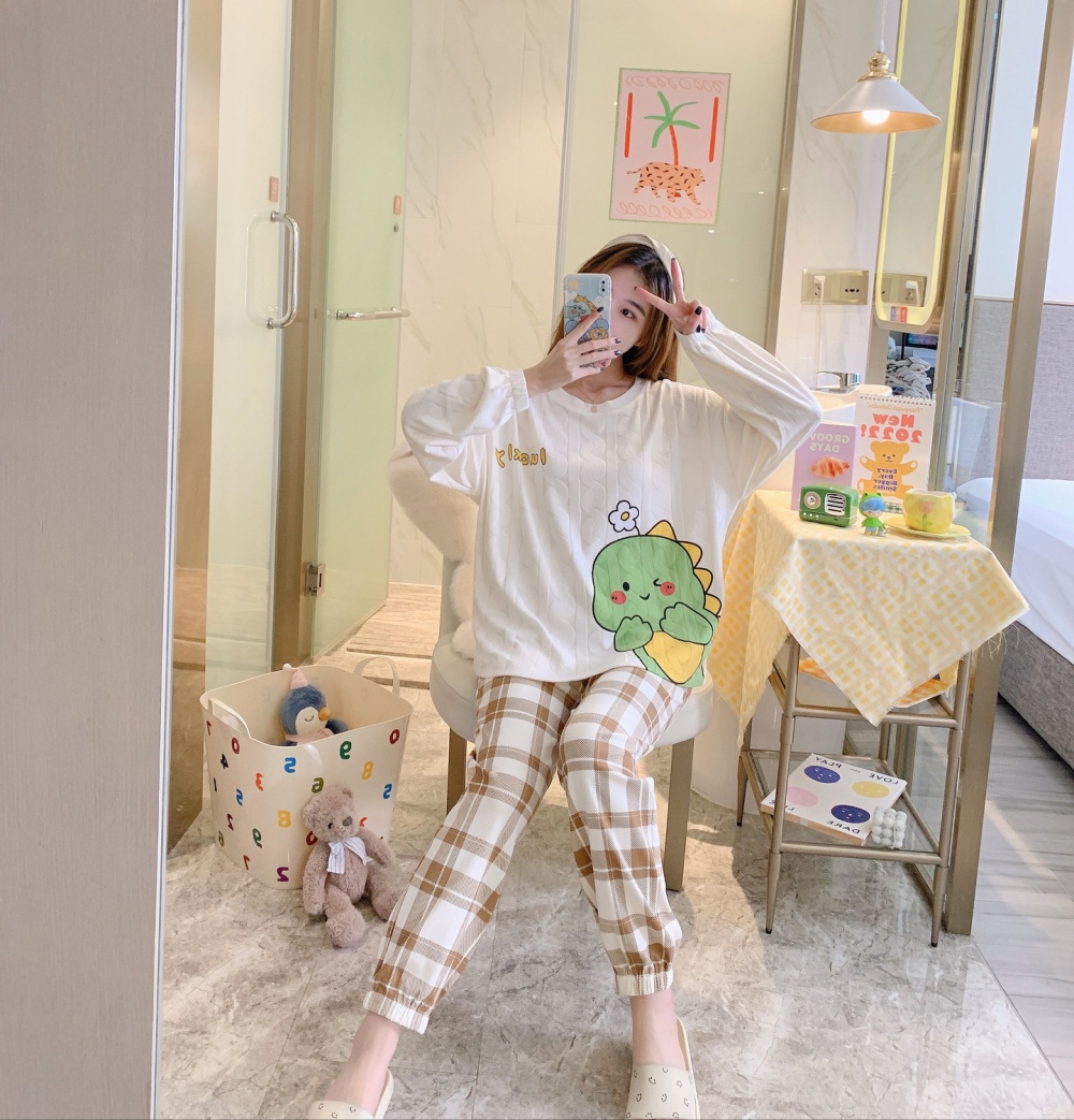 Homewear knitted sweet wears outside pajamas for women