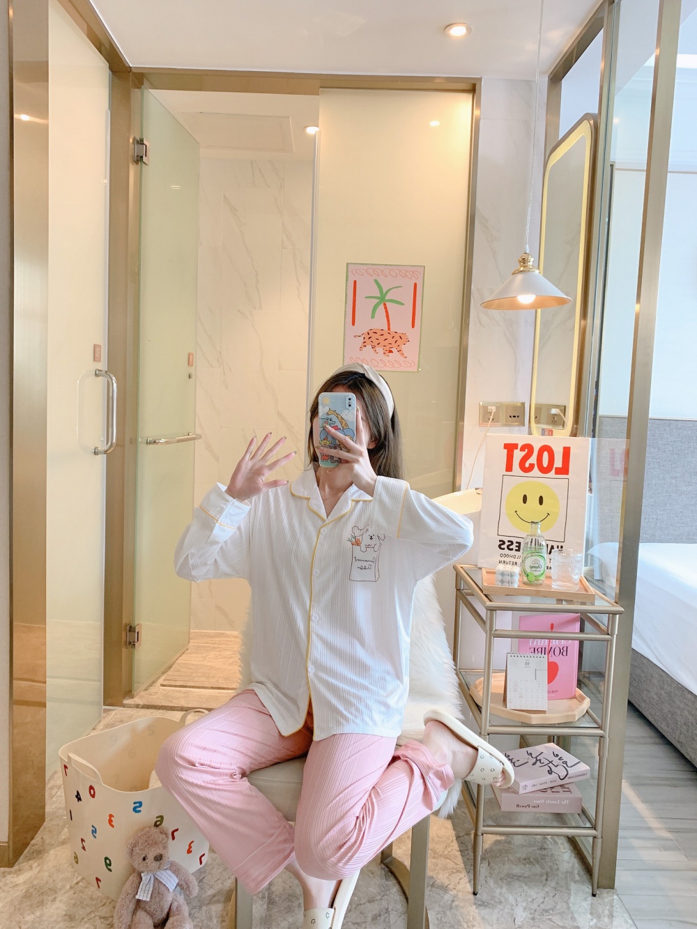 Homewear cardigan pajamas 2pcs set for women