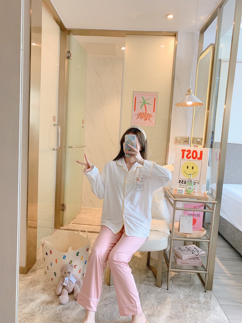 Homewear cardigan pajamas 2pcs set for women