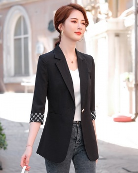 Thin temperament black tops Casual short sleeve slim coat