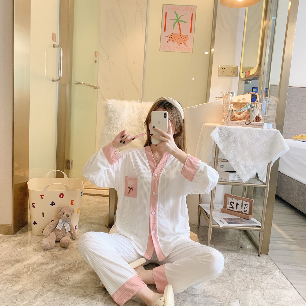 Sweet pajamas spring and autumn cardigan a set for women