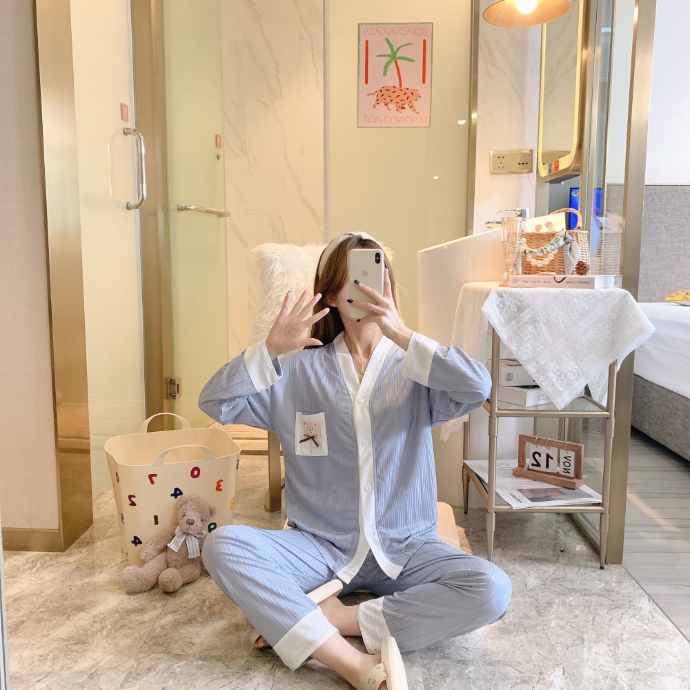 Sweet pajamas spring and autumn cardigan a set for women