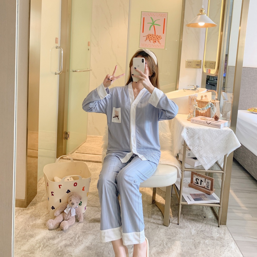 Sweet pajamas spring and autumn cardigan a set for women