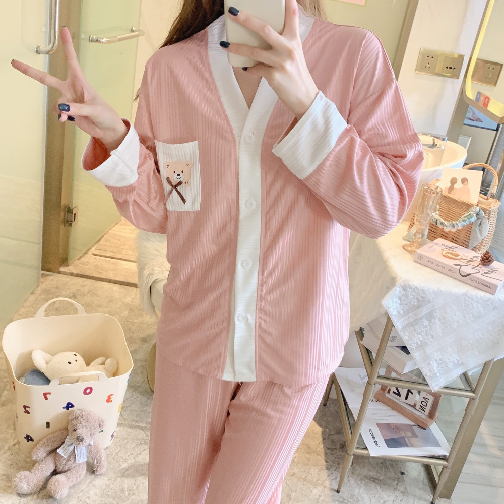 Sweet pajamas spring and autumn cardigan a set for women