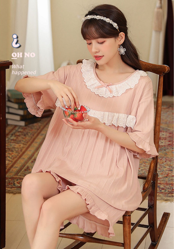 Short sleeve court style shorts sweet pajamas for women