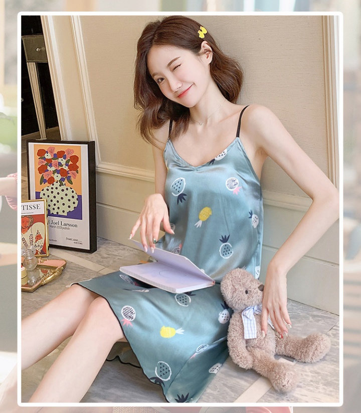 Ice silk summer sexy pajamas sling homewear night dress