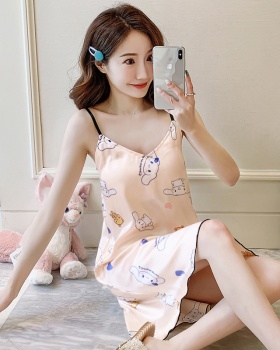 Homewear summer pajamas with chest pad night dress for women