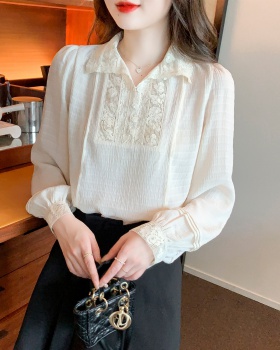 Beautiful lace shirt lantern sleeve tops for women