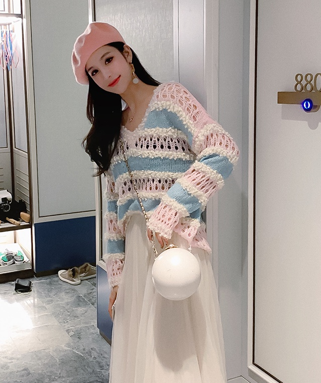 Lady autumn sweater gauze skirt 2pcs set for women