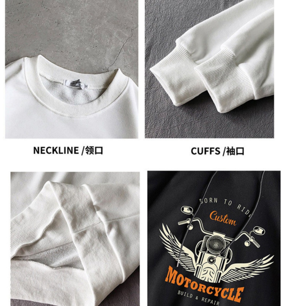 Fashion round neck Korean style printing youth hoodie for men