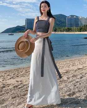 Western style beautiful tops vacation skirt 2pcs set
