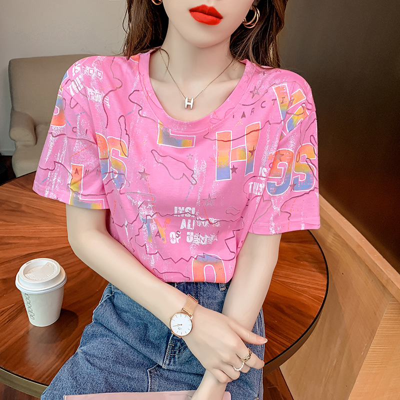 Gauze personality tops fashion cozy T-shirt for women