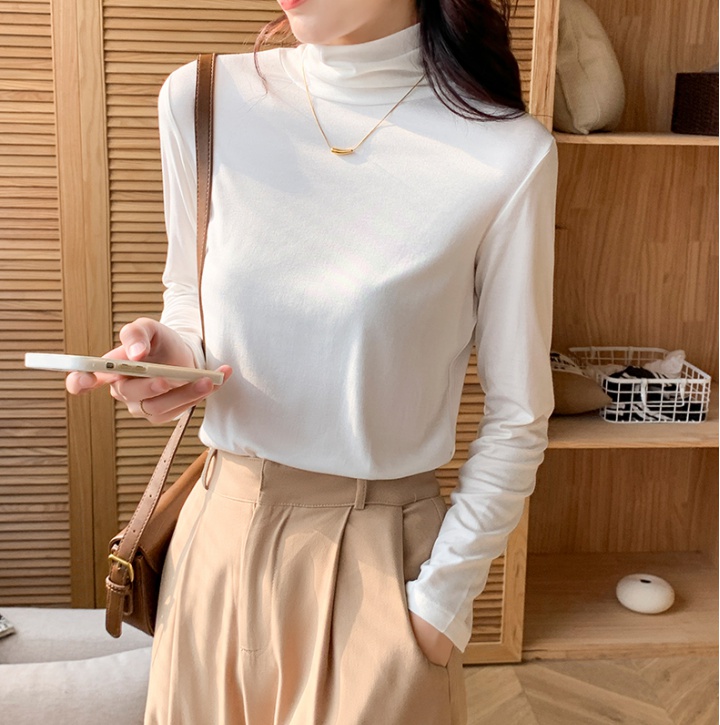 Long sleeve fashion bottoming shirt slim tops for women