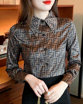 Printing business suit light chiffon shirt for women
