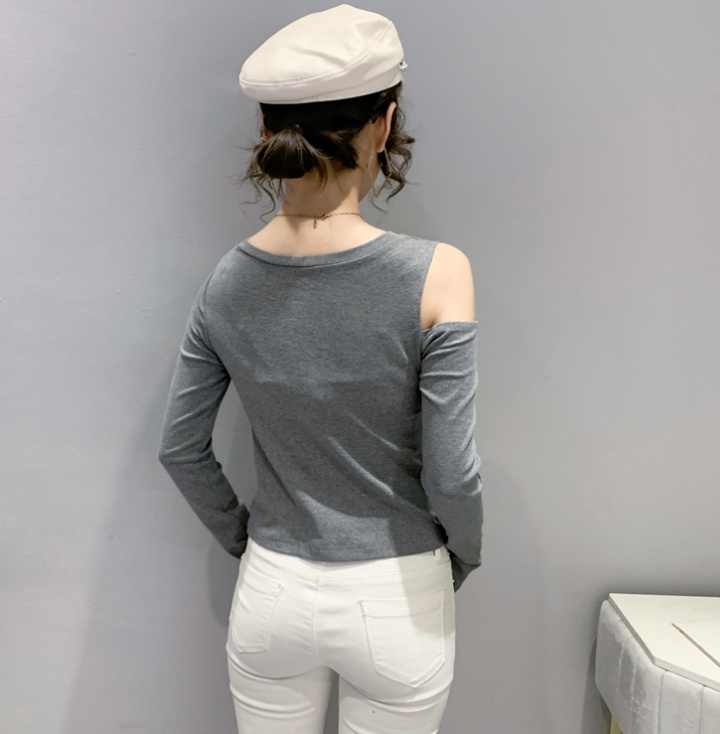 Spring asymmetry T-shirt strapless tops for women