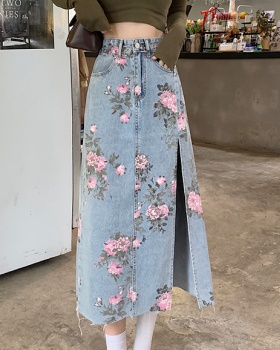 Package hip denim denim skirt large yard long dress for women