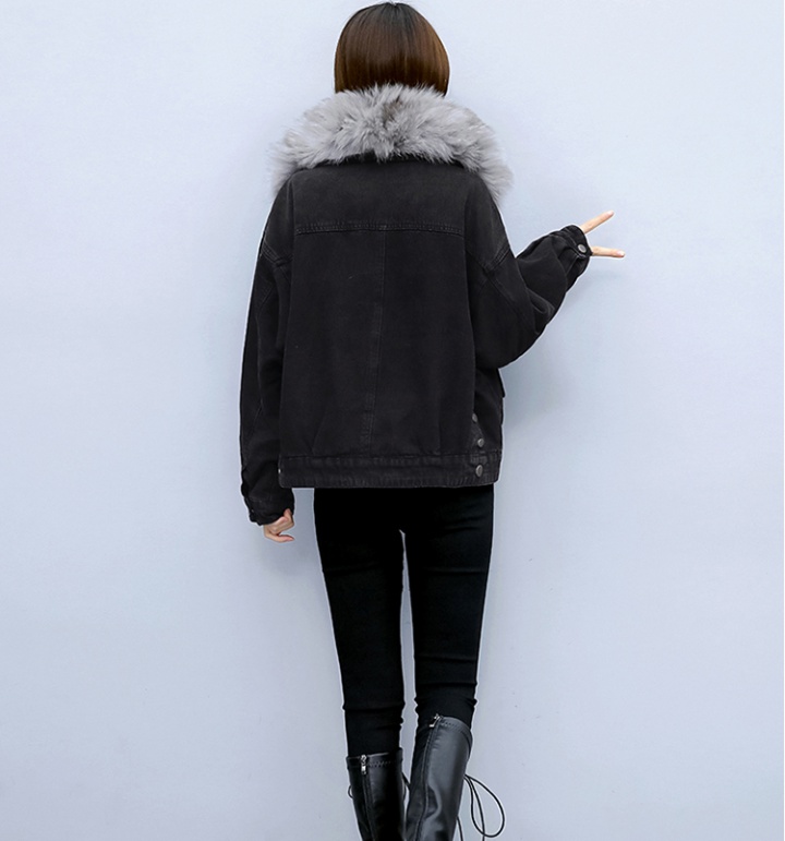 Short plus velvet coat Korean style loose cotton coat