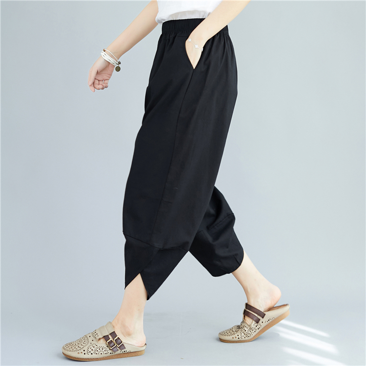 Casual enlarge harem cotton linen casual pants for women