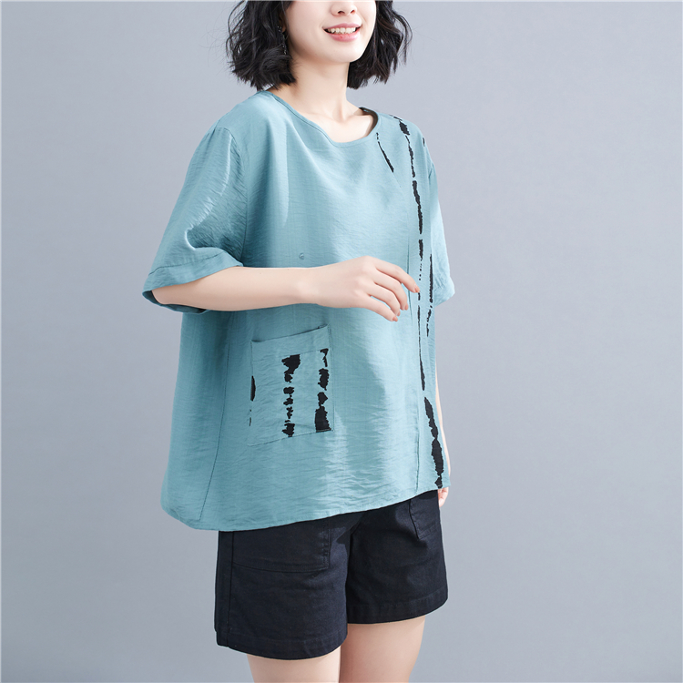 Korean style loose summer Casual large yard slim cotton tops