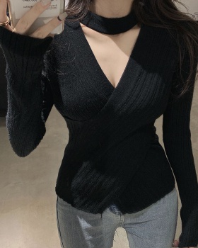 Knitted halter bottoming shirt inside the ride tops for women