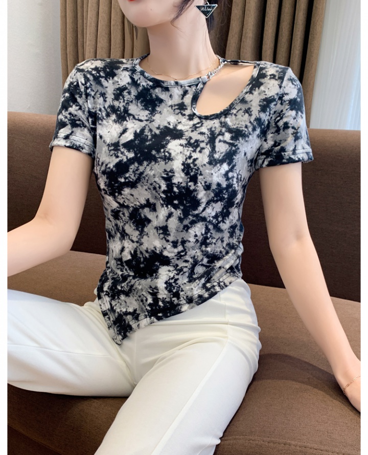 Short sleeve tops hollow T-shirt for women