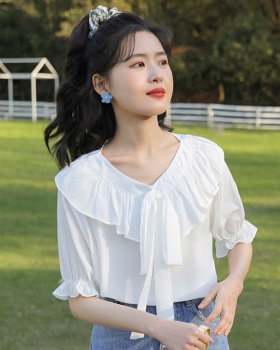 Lantern sleeve short sleeve Korean style shirt