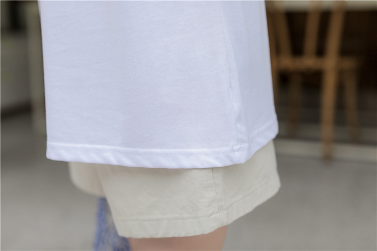 White Korean style summer all-match pullover T-shirt