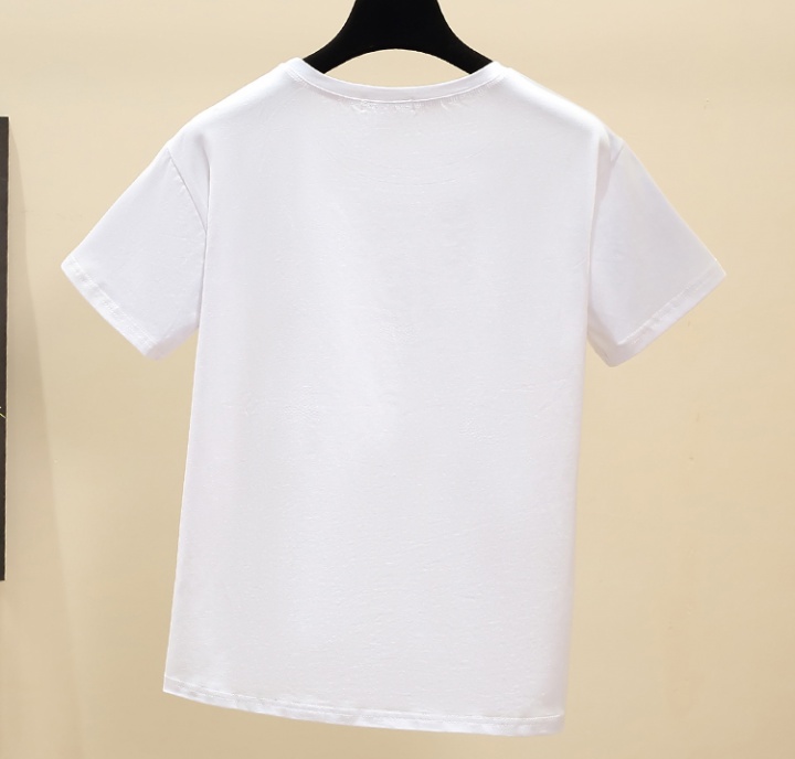 Korean style pure cotton loose short sleeve T-shirt for women