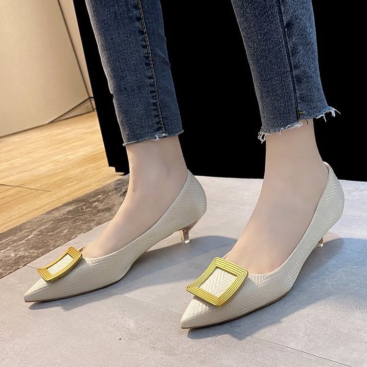 Middle-heel fashion shoes spring low lazy shoes