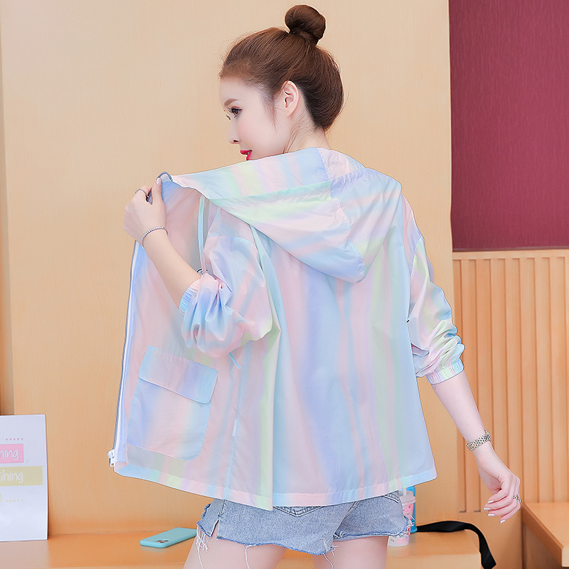 Printing spring and summer coat thin sun shirt for women