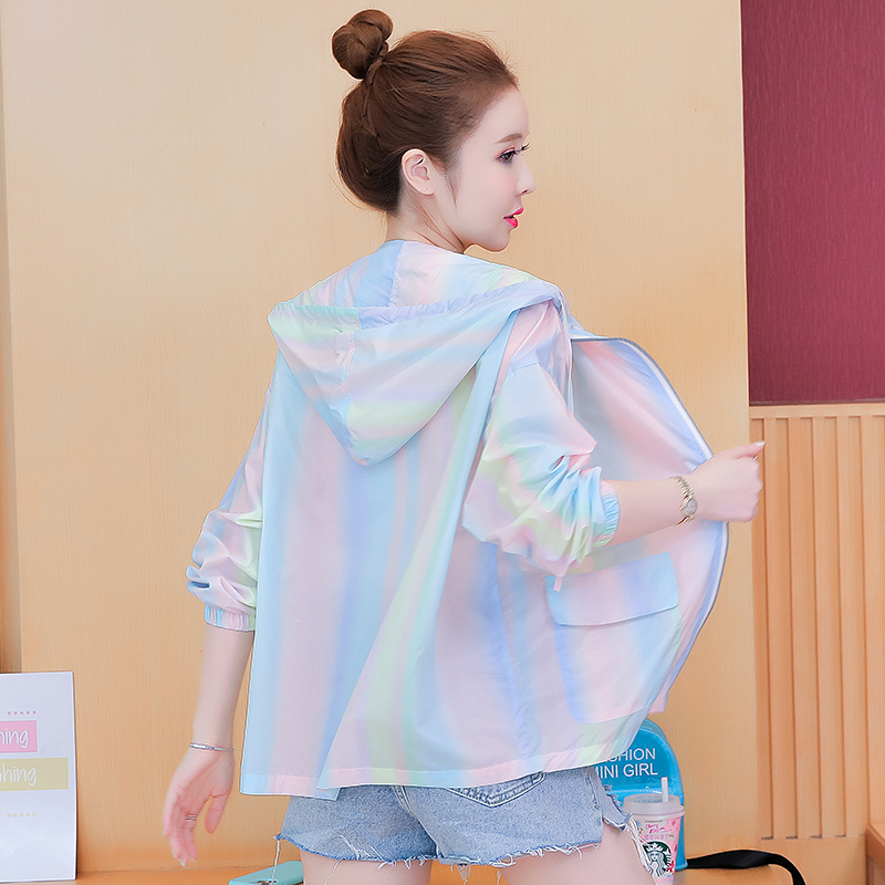 Printing spring and summer coat thin sun shirt for women