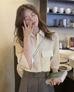 Retro lazy Korean style tops short sleeve loose shirt