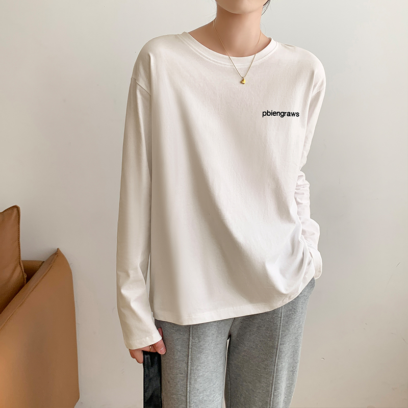 Loose white T-shirt all-match bottoming shirt for women