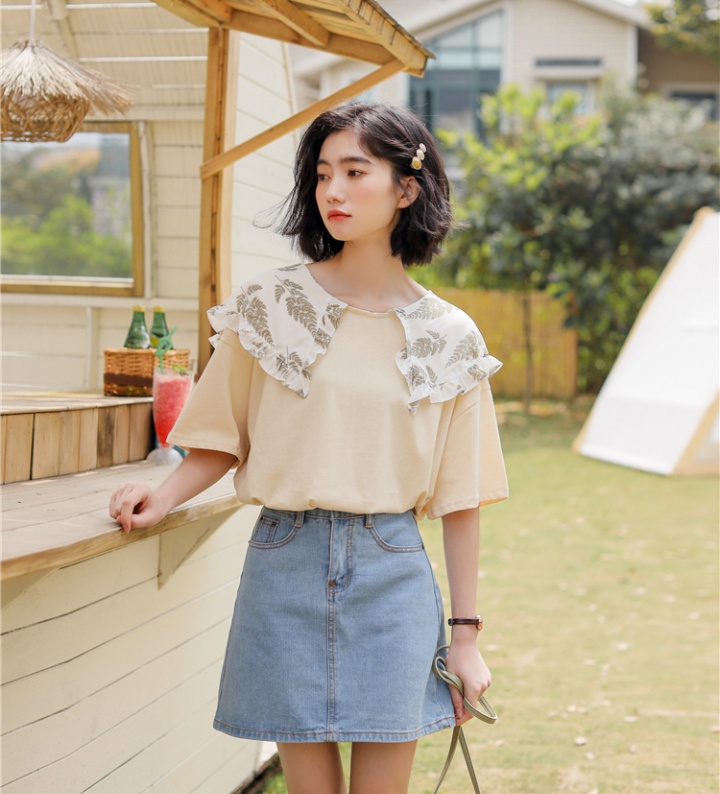 Leave splice spring and summer refreshing Korean style tops