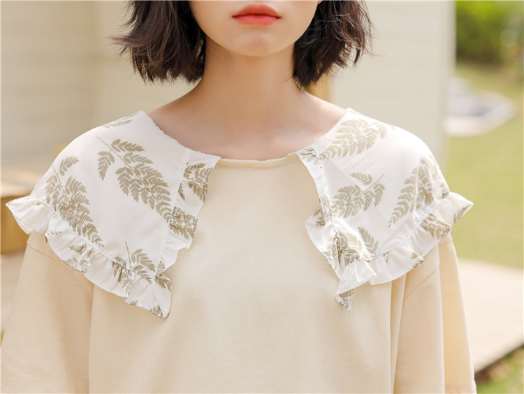 Leave splice spring and summer refreshing Korean style tops