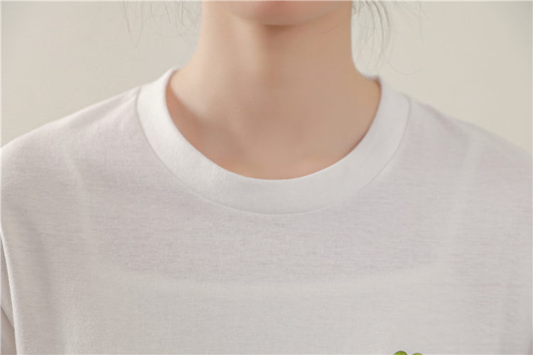 Spring short sleeve embroidery T-shirt for women