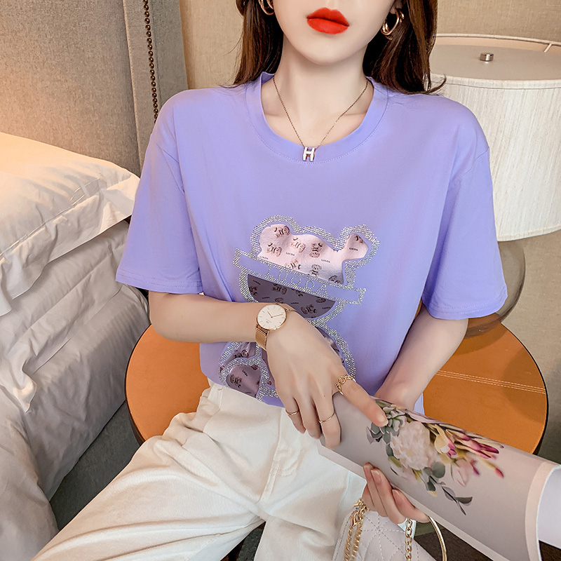 Loose Korean style T-shirt all-match tops for women