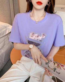 Loose Korean style T-shirt all-match tops for women