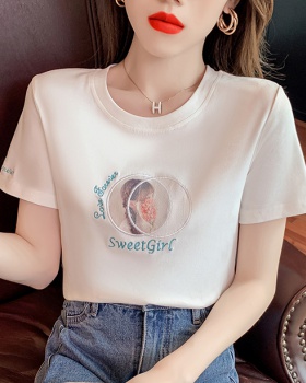 Summer slim tops Casual high waist T-shirt for women